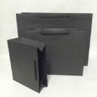 Heavy Paper Black Clothes Carrier Bag